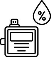 A black and white icon of a water meter and a drop vector