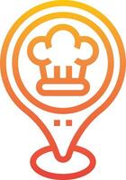 A chef hat icon on a map vector