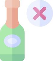 A bottle of champagne with a cross next to it vector
