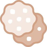 Two cookies are shown on a white background vector