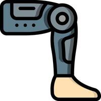 A robot leg with a foot on it vector