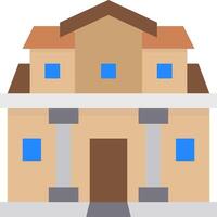 A house with a roof and columns vector