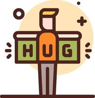Man holding a hug icon vector