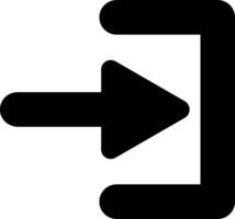 A black and white arrow pointing to the left vector