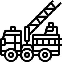 Fire truck icon with a ladder on top vector