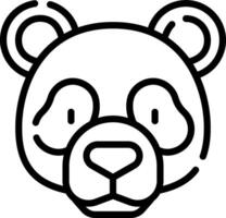 A black and white outline of a panda bear vector
