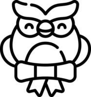 An owl with a bow tie on its head vector