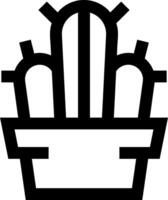 A black and white cactus icon vector
