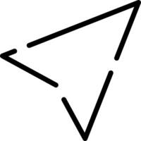 A black and white arrow pointing down vector