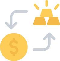 A diagram of a gold bar and a dollar sign vector