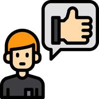 A man with a thumbs up sign and a speech bubble vector