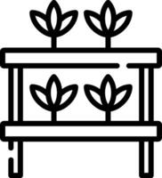 A black and white illustration of a plant stand vector