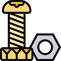 A bolt and nut with a nut on top vector