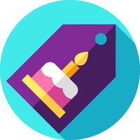 A flat icon of a birthday cake with a tag vector