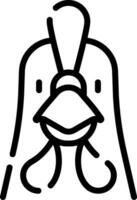 A black and white drawing of a chicken vector