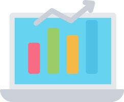 A laptop with a bar chart on it vector