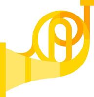 A yellow horn with a white background vector