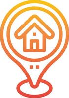 A house icon with a yellow and orange background vector