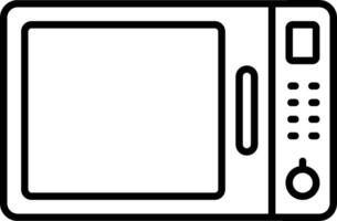 A black and white drawing of a microwave oven vector