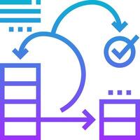 A diagram of a server with a check mark and a circle vector