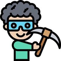 A cartoon man with a pickaxe vector