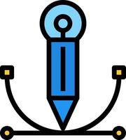A blue pen with a light bulb on top vector