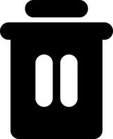 A black trash can icon on a white background vector