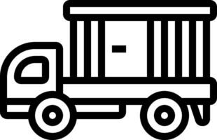A black and white truck with a box on the back vector