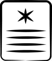 A black and white icon of a star vector