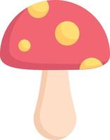 A mushroom with yellow dots on it vector