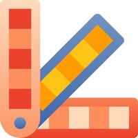 A ruler with a red and orange stripe vector