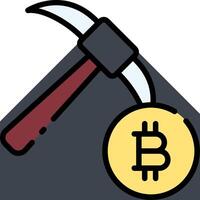 Bitcoin mining with a hammer vector