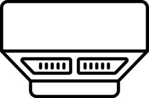 A black and white image of a computer monitor vector