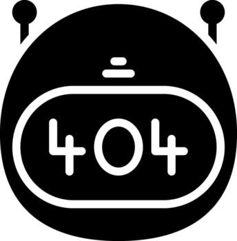 A black and white icon of a robot with the number 40 vector