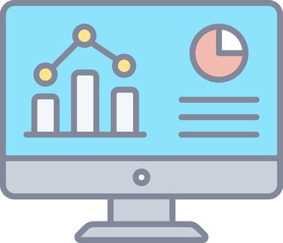 un computadora monitor con un grafico en eso vector
