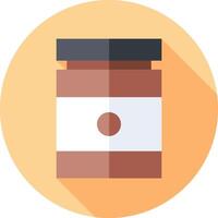 A jar of peanut butter on a yellow background vector