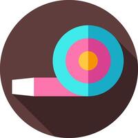 A pink and blue roll of tape with a target on it vector