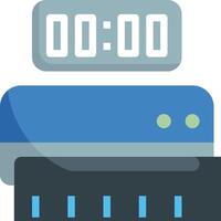 A clock and a computer on a white background vector