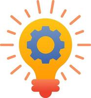 A light bulb with gears inside it vector