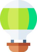A green and white hot air balloon vector