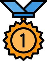A medal with the number one on it vector