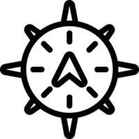 A black and white icon of a compass vector