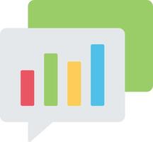 A speech bubble with a bar chart icon vector