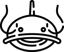 A black and white drawing of a fish with a smile vector