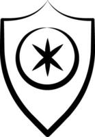 A shield with a star in the center vector