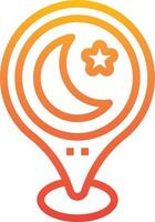 A star and moon on a light bulb vector
