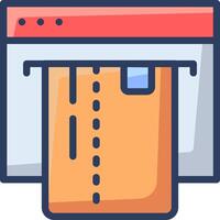 A computer with a paper clip icon vector