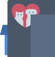 A dog and cat are sitting in a box with a heart vector