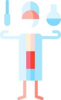 A cartoon man holding a flask and a thermometer vector