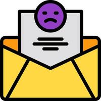 An envelope with a sad face on it vector